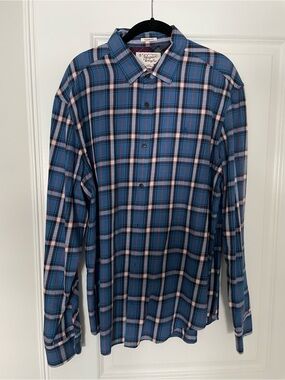 Original Penguin Blue Plaid Long-Sleeve Button-Down Shirt
